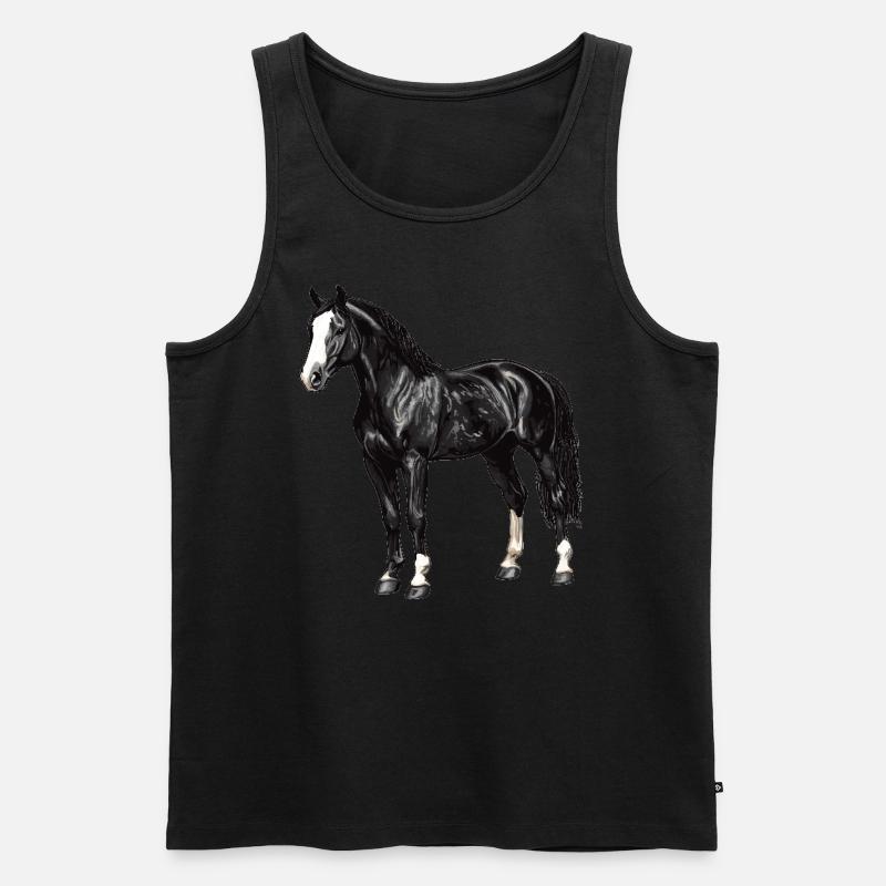 Pferde Pferd - Männer Premium Bio Tank Top - Schwarz