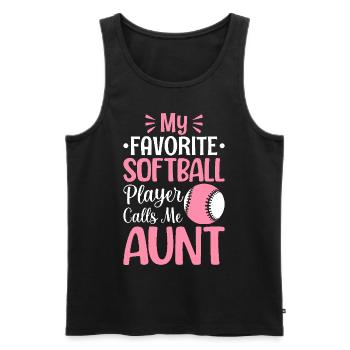 Meine Lieblings-Softballspielerin nennt mich Tante - Männer Premium Bio Tank Top - Schwarz - Vorne - Michal (187cm)