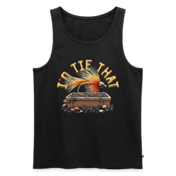Fliegenfischen Fliegenangler I'd Tie That - Männer Premium Bio Tank Top - Schwarz - Vorne - AI Model Male 178 light (178cm)