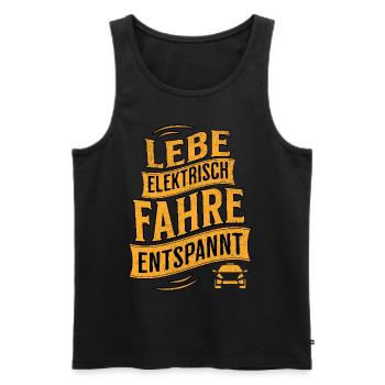 Elektroauto E-Auto Elektromobilität - Männer Premium Bio Tank Top - Schwarz - Vorne - Michal (187cm)