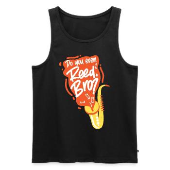 Saxophone Do You Even Reed, Bro? - Männer Premium Bio Tank Top - Schwarz - Vorne - Michal (187cm)