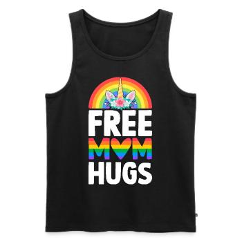 Free Mom Hugs LGBTQ Pride Equality - Men's Premium Organic Tank Top - black - Front - Michal (187cm)