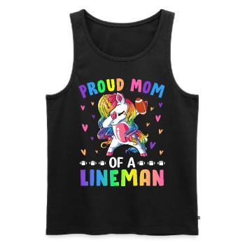 Proud Mom Of A Lineman Mom Football Graphic For - Men's Premium Organic Tank Top - black - Front - Michal (187cm)