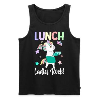Lunch ladies rock! Lunch Lady Cafeteria Crew - Men's Premium Organic Tank Top - black - Front - AI Model Male 178 light (178cm)