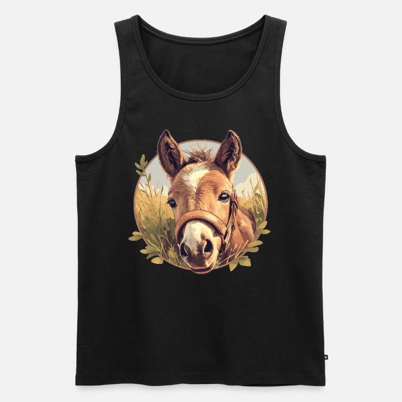 Pferde Pferd - Männer Premium Bio Tank Top - Schwarz