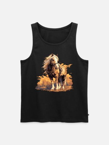 Pferde Pferd - Männer Premium Bio Tank Top - Schwarz