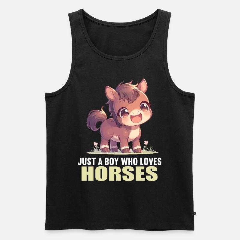 Pferde Pferd - Männer Premium Bio Tank Top - Schwarz