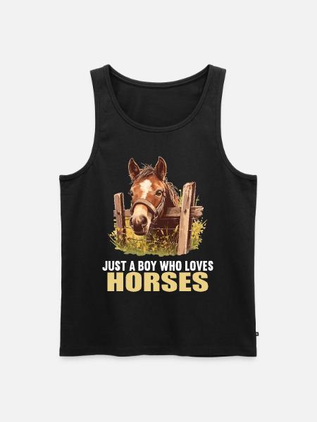 Pferde Pferd - Männer Premium Bio Tank Top - Schwarz