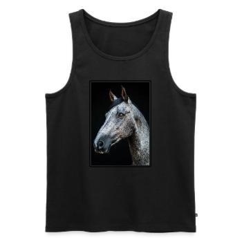 Pferde Pferd - Männer Premium Bio Tank Top - Schwarz - Vorne - Michal (187cm)