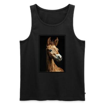 Pferde Pferd - Männer Premium Bio Tank Top - Schwarz - Vorne - Michal (187cm)