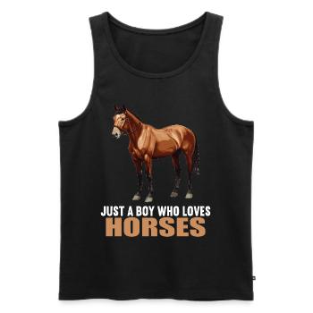 Chevaux Cheval - Débardeur bio Premium Homme - noir - Devant - AI Model Male 178 light (178cm)