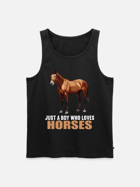 Pferde Pferd - Männer Premium Bio Tank Top - Schwarz