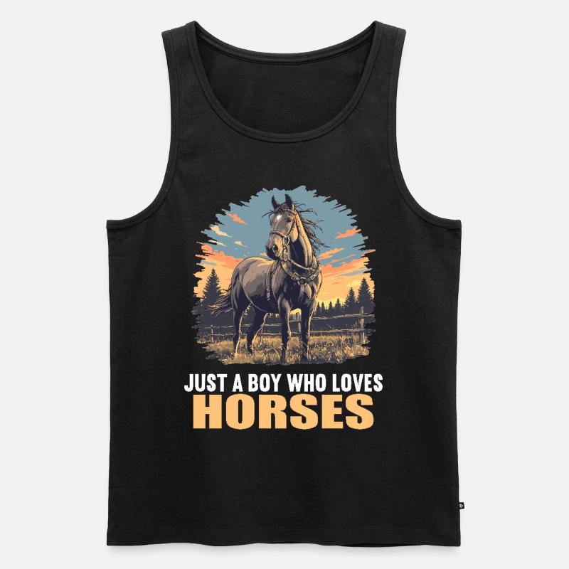 Pferde Pferd - Männer Premium Bio Tank Top - Schwarz