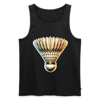 Badminton - Männer Premium Bio Tank Top - Schwarz - Vorne - Michal (187cm)