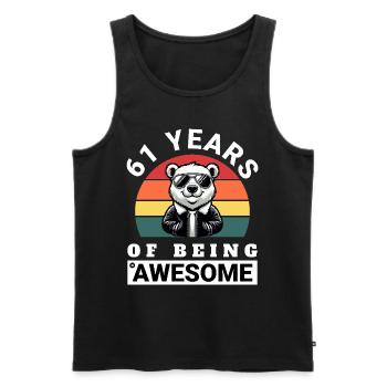 61 Years of Being Awesome Geburtstag Geschenkidee - Männer Premium Bio Tank Top - Schwarz - Vorne - AI Model Male 178 light (178cm)