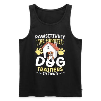 Pawsitively The Funniest Dog Trainers In Town - Männer Premium Bio Tank Top - Schwarz - Vorne - AI Model Male 178 light (178cm)
