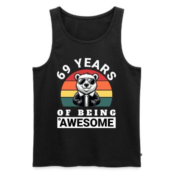 69 Years of Being Awesome Geburtstag Geschenkidee - Männer Premium Bio Tank Top - Schwarz - Vorne - AI Model Male 178 light (178cm)