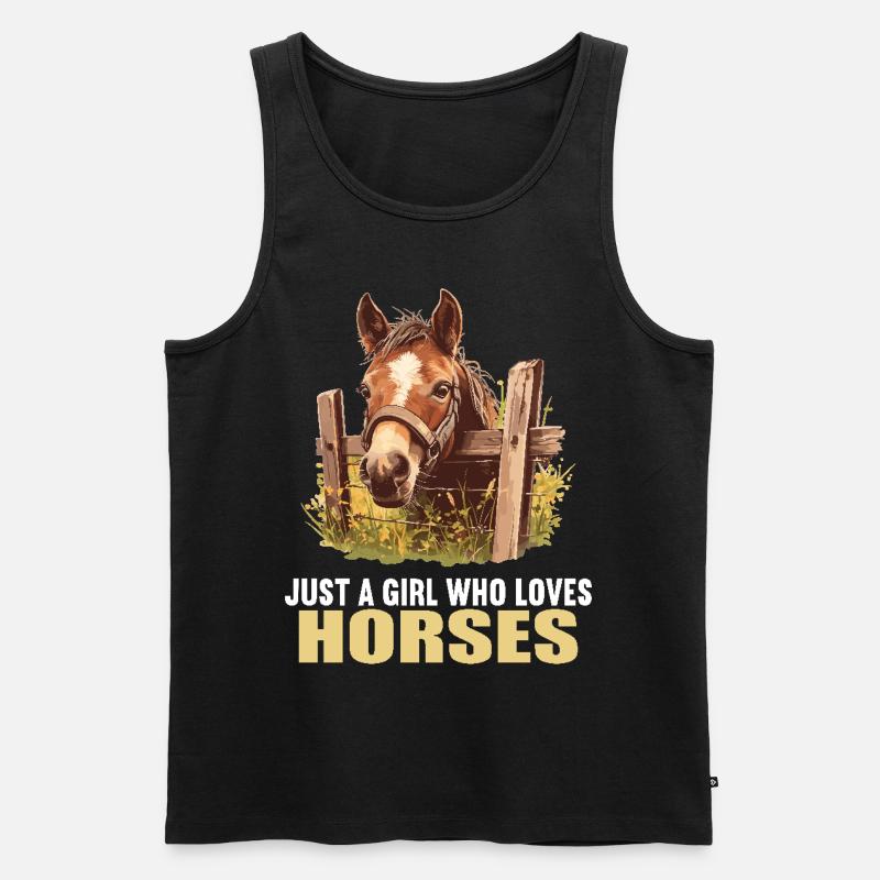 Pferde Pferd - Männer Premium Bio Tank Top - Schwarz