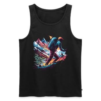 Hiking Adventure Wild Nature für einen Wanderer - Männer Premium Bio Tank Top - Schwarz - Vorne - Michal (187cm)