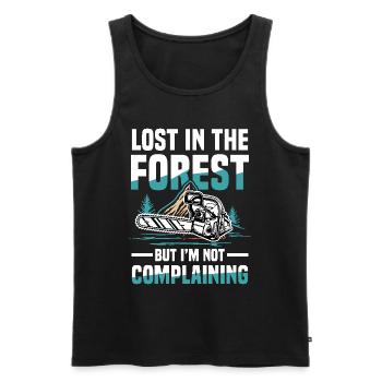Lost In The Forest für einen Waldarbeiter - Männer Premium Bio Tank Top - Schwarz - Vorne - AI Model Male 178 light (178cm)