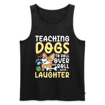 Teaching Dogs To Roll Over And Roll With Laughter - Männer Premium Bio Tank Top - Schwarz - Vorne - Michal (187cm)