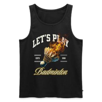 Badminton - Débardeur bio Premium Homme - noir - Devant - AI Model Male 178 light (178cm)