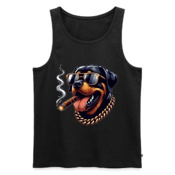 Rottweiler with Sunglasses Dog Dog Puppy Dogs - Men's Premium Organic Tank Top - black - Front - Michal (187cm)