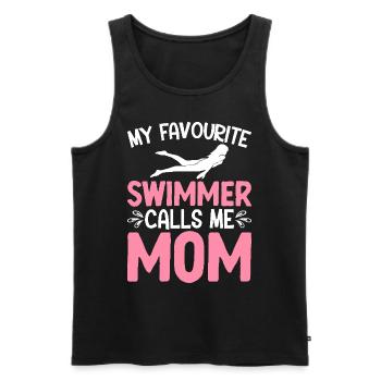 Natation Ma nageuse préférée m’appelle maman - Débardeur bio Premium Homme - noir - Devant - Michal (187cm)