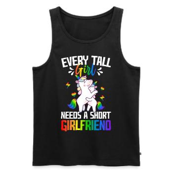 Tall Girl Needs A Short Girlfriend Lesbian Pride - Männer Premium Bio Tank Top - Schwarz - Vorne - Michal (187cm)