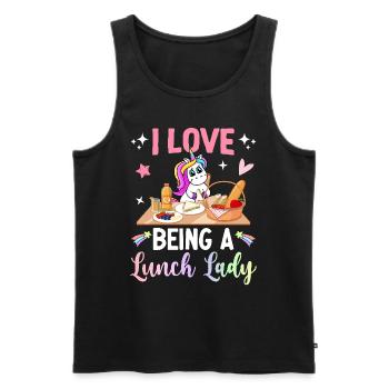 I Love Being A Lunch Lady Cafeteria Crew Design - Men's Premium Organic Tank Top - black - Front - Michal (187cm)