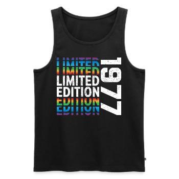 Limited Edition 1977 - Men's Premium Organic Tank Top - black - Front - Michal (187cm)