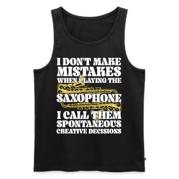 Saxophones I Don't Make Mistakes - Men's Premium Organic Tank Top - black - Front - AI Model Male 178 light (178cm)