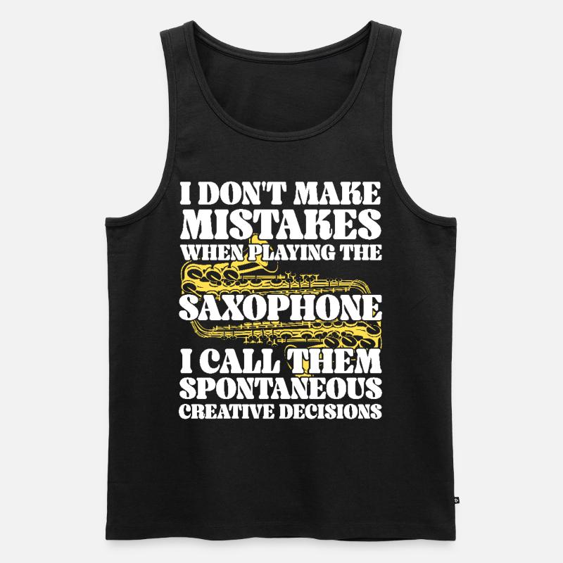 Saxophone I Don't Make Mistakes - Männer Premium Bio Tank Top - Schwarz