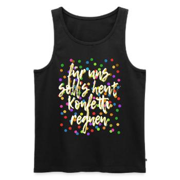 Für uns soll's heut Konfetti regnen - Verkleidung - Männer Premium Bio Tank Top - Schwarz - Vorne - Michal (187cm)