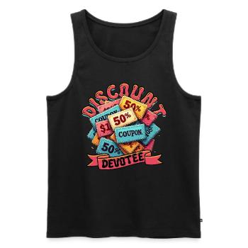 Couponing Coupon Coupons Discount Devotee - Men's Premium Organic Tank Top - black - Front - Michal (187cm)