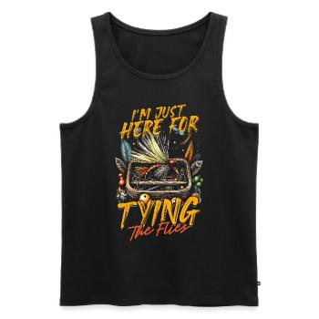 Fliegenfischen Fliegenangler - Männer Premium Bio Tank Top - Schwarz - Vorne - AI Model Male 178 light (178cm)
