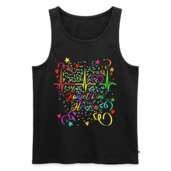 Konfetti im Herzen - Karneval - Verkleidung - Männer Premium Bio Tank Top - Schwarz - Vorne - Michal (187cm)