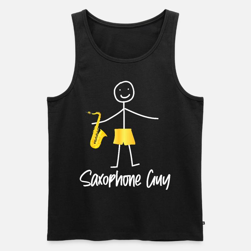 Saxophone Saxophone Guy - Männer Premium Bio Tank Top - Schwarz