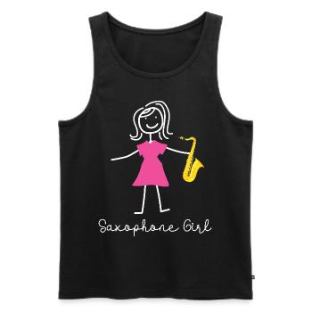 Saxophone Saxophone Girl - Men's Premium Organic Tank Top - black - Front - Michal (187cm)