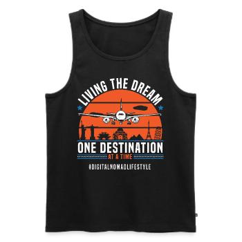 Online-Unternehmer Nomadisch lebender Digitaler - Männer Premium Bio Tank Top - Schwarz - Vorne - AI Model Male 178 light (178cm)