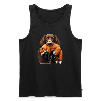 Deutsch Langhaar I Jagdhund Vorstehhund Motiv für - Männer Premium Bio Tank Top - Schwarz - Vorne - AI Model Male 178 light (178cm)