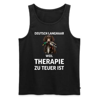 Deutsch Langhaar I Jagdhund Vorstehhund Motiv für - Männer Premium Bio Tank Top - Schwarz - Vorne - AI Model Male 178 light (178cm)