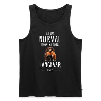 Deutsch Langhaar I Jagdhund Vorstehhund Motiv für - Männer Premium Bio Tank Top - Schwarz - Vorne - AI Model Male 178 light (178cm)