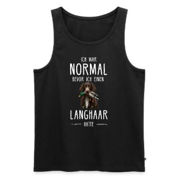 Deutsch Langhaar I Jagdhund Vorstehhund Motiv für - Männer Premium Bio Tank Top - Schwarz - Vorne - AI Model Male 178 light (178cm)