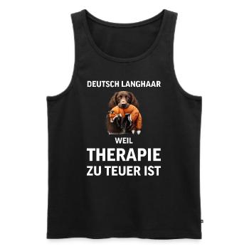 Deutsch Langhaar I Jagdhund Vorstehhund Motiv für - Männer Premium Bio Tank Top - Schwarz - Vorne - AI Model Male 178 light (178cm)
