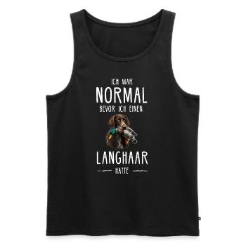 Deutsch Langhaar I Jagdhund Vorstehhund Motiv für - Männer Premium Bio Tank Top - Schwarz - Vorne - AI Model Male 178 light (178cm)
