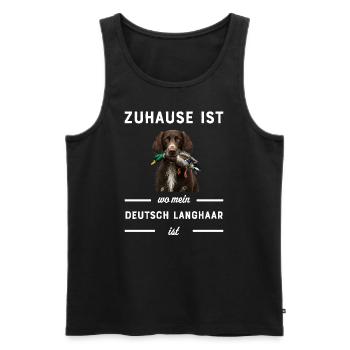 Deutsch Langhaar I Jagdhund Vorstehhund Motiv für - Männer Premium Bio Tank Top - Schwarz - Vorne - AI Model Male 178 light (178cm)