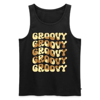 Groovy Hippie 70s 1970s 60s Party - Men's Premium Organic Tank Top - black - Front - AI Model Male 178 light (178cm)