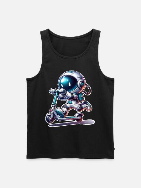 E-Scooter E-Roller Astronaut Scooter - Men's Premium Organic Tank Top - black