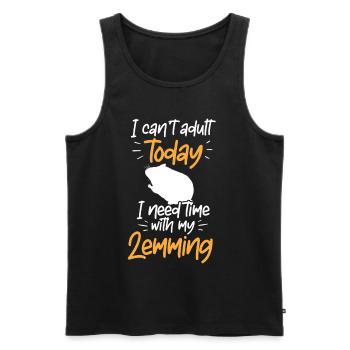 Lemming Vole Need time with Lemming - Men's Premium Organic Tank Top - black - Front - Michal (187cm)